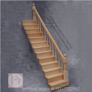 Cầu thang gỗ cho mô hình (có lan can)